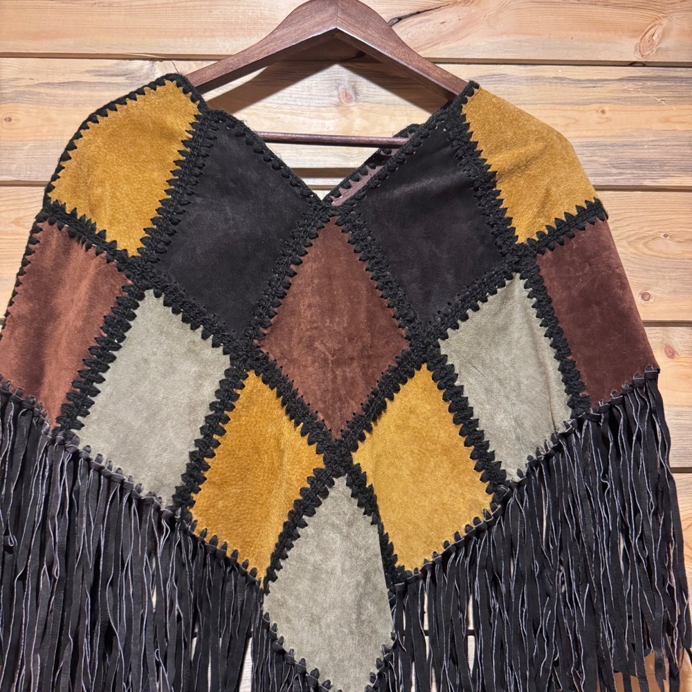 Wilsons Leather Maxima Crochet Patchwork Suede Po… - image 5